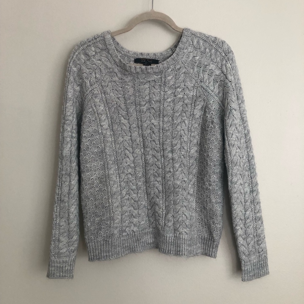 Forever 21 grey cable knit sweater- small